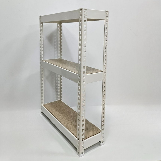 정리엔 철제 틈새 선반 틈새장, 화이트, 3단