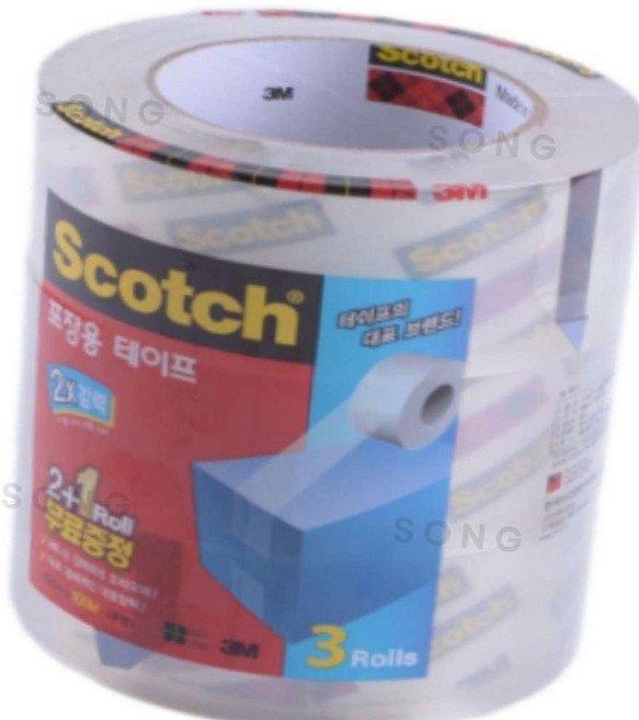 SEV 스카치 포장용 테이프 3615 48mm x 100M 2+1롤 3m포장용테이프