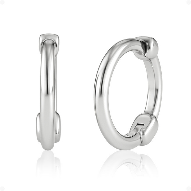 ARIN 실버925 미니 링 원터치 귀걸이 남녀공용 데일리 베이직 AOD016