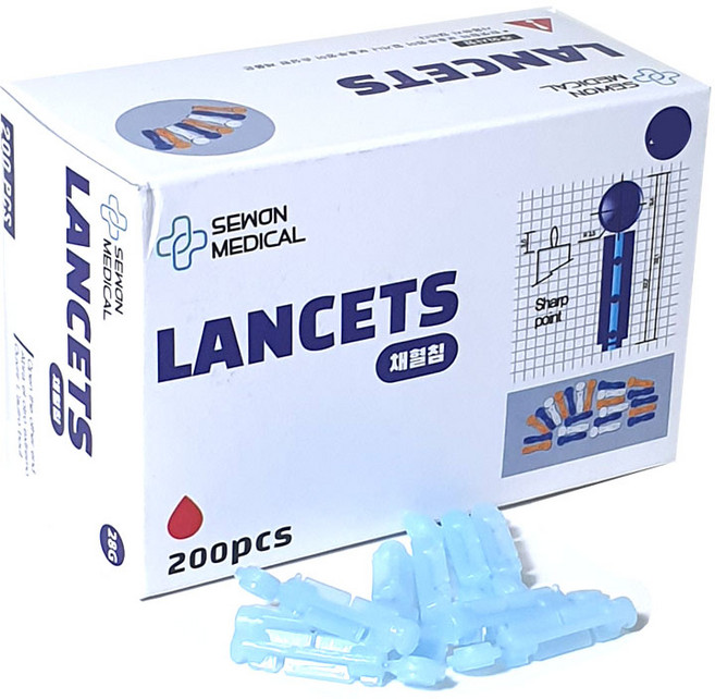 세원 모아 란셋 국산 채혈침 니들 28g, 1개, 200매입