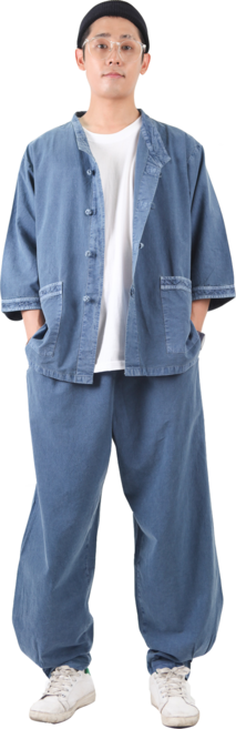 만덕몰 30수 브이넥 저고리바지 세트 남녀공용 개량 생활한복 절복 법복 생활한복(개량한복)