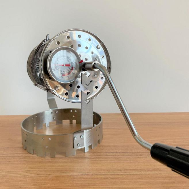 가정용로스터기 커피 로스팅 기계 커피볶는 핸드드립 커피기계, 온도 기록계 업그레이드 핸들이 있는 수동 버전