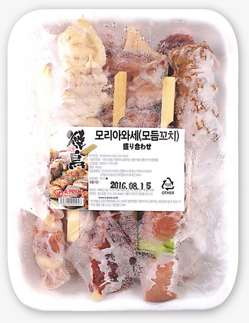 오지상구루메 닭한마리 모듬꼬치 캠핑 수제꼬치 닭꼬치 캠핑꼬치, 450g, 1개