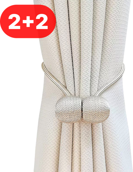 로니베이 마그네틱 커튼 고정 자석 타이백 집게 홀더 스트랩볼, 4개, 크림화이트