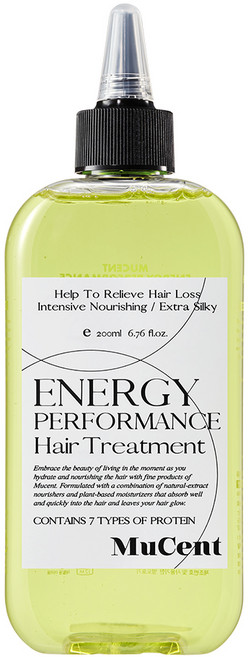 [본사][뮤센트] 에너지 퍼포먼스 트리트먼트 탈모개선 헤어케어 티트리 단백질 호호바오일 펩타이드, 1개, 200ml