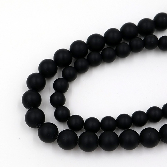 오닉스 무광 라운드 - 1줄 / 원석 팔찌만들기 재료, 무광 10mm, 1개