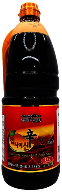 청우 더진한 캡사이신 매운맛 소스 2kg 매운소스 2kg 캡사이신 소스 떡볶이 양념 불닭 업소용, 1개