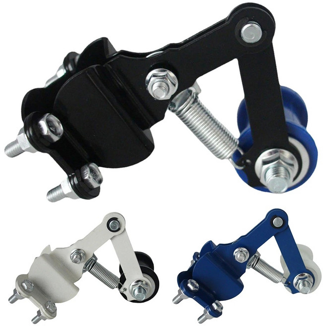 가이드 휠이 있는 오토바이 체인 조절기 롤러 도구 다리미 텐셔너 더트 피트 프로 바이크, 1개, 1)Silver