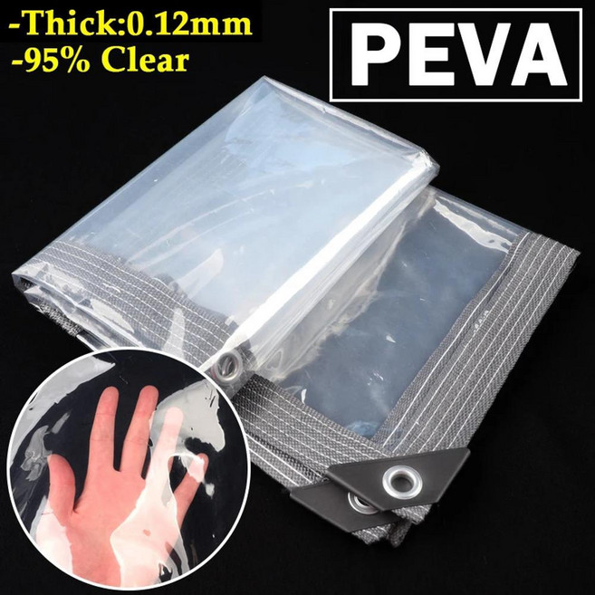 투명 방수 천 방풍 보온 필름 야외 파고라 커튼, 색상: 3. Gray edge / 크기: C. 2X8m