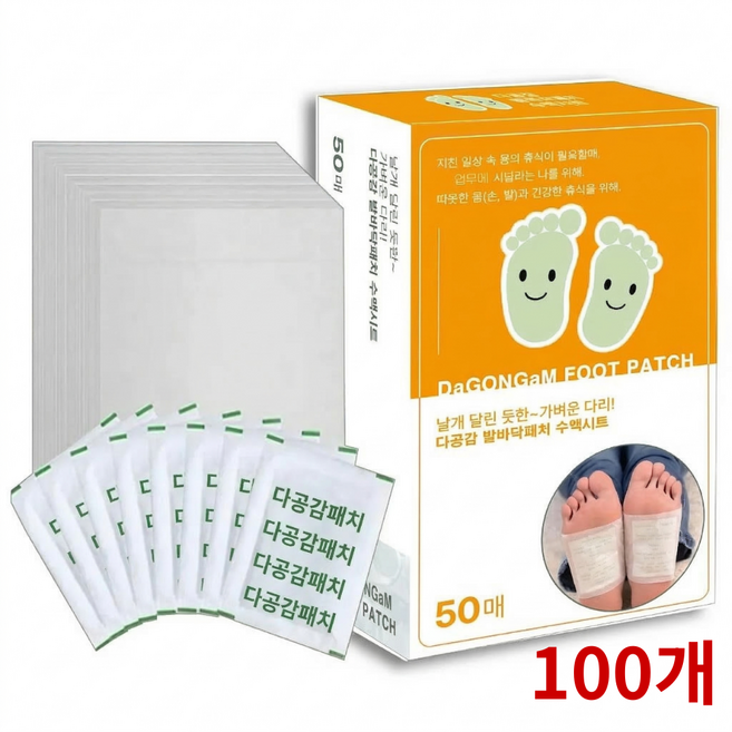 다공감 발바닥패치 목초수액 시트 발패치, 1세트, 100개