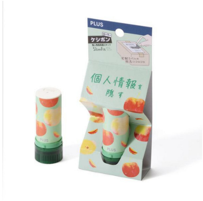 PLUS 個人資料保護章 IS-600CM 紙製環保滾輪章, 1個, 蘋果