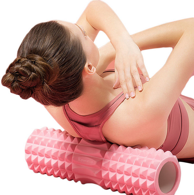 로멜로 초승달 돌기 지압 시원한 마사지 폼롤러 45cm, 핑크, 1개