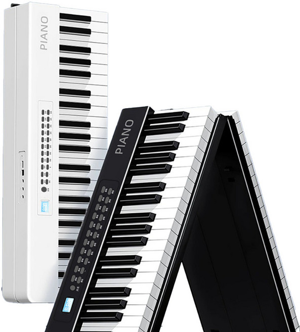 오뉴 접이식 디지털 피아노 88건반 61건반 휴대용 입문용 교습용, 블랙(61건반), 1개