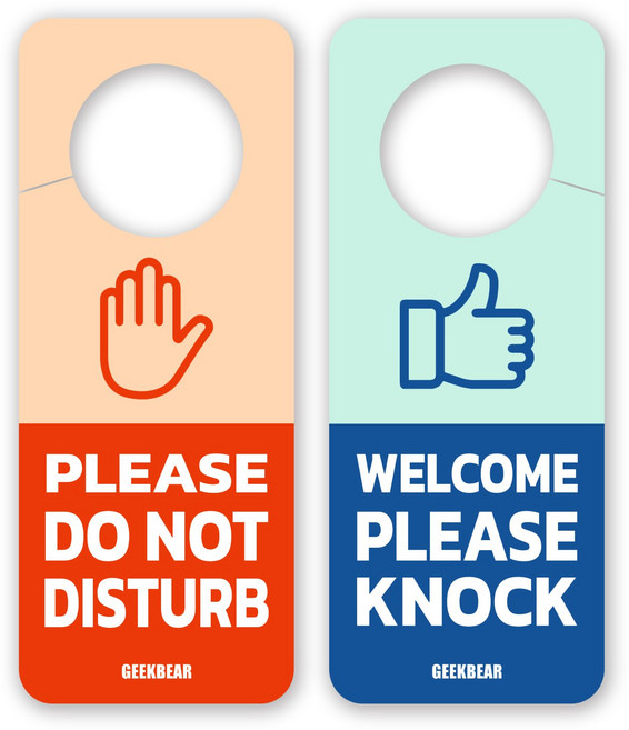 긱베어 프라이버시 방해금지 행거 사인 DO NOT DISTURB SIGN PRIVACY SIGN, 핸드사인