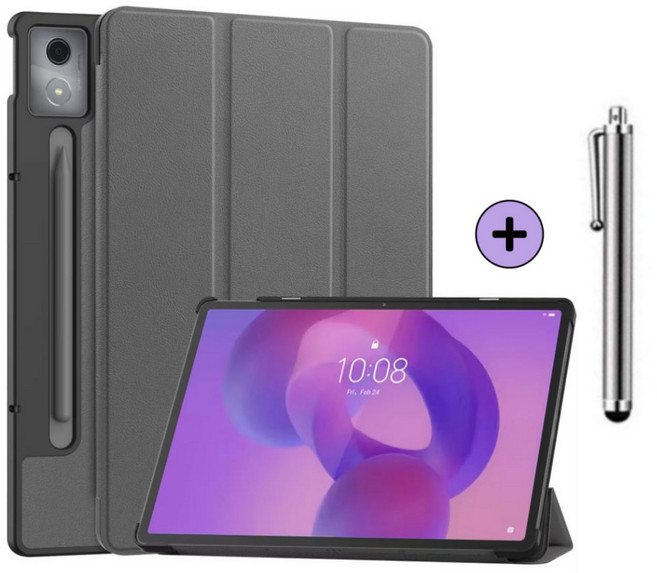 레노버탭 Idea Tab Pro 12.7 2025 아이디어 탭 프로 호환 케이스 북커버 TB-375FC 373FU 케이스나라, 그레이, 1개