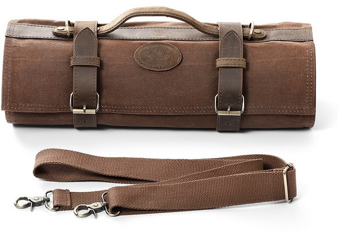 신주오 쉐프 가방 칼 보관함 칼가방 캠핑 셰프 캔버스 가죽 휴대용 케이스, 1개, 빈티지브라운(연갈색)