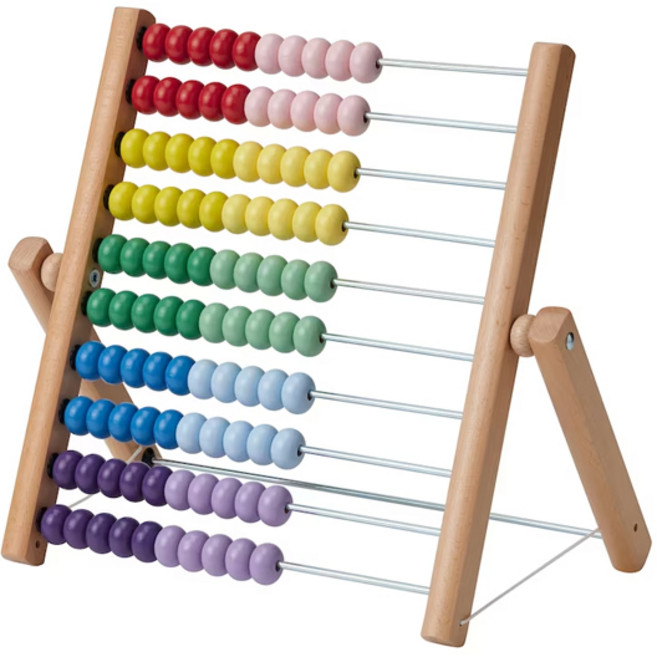 이케아 어린이주판 숫자놀이 수블럭 셈놀이 운데르홀라 교육용 목재시계, 2.주판스타일, 1개, 2.주판스타일