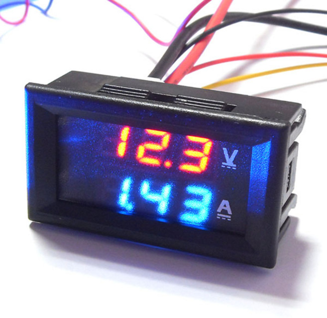 전압 측정기 볼트 게이지 LED 전류 온도 메타 시거잭 배터리 방전, 8번 전압 전류 듀얼메타, 1개