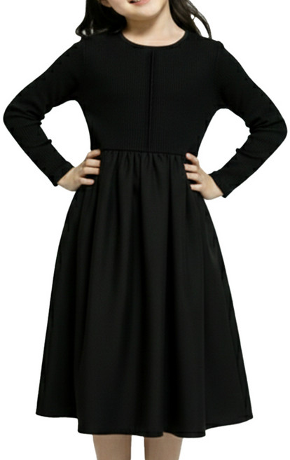 민트스쿨 여아 골지 니트 셔링 원피스 포근한 롱원피스 플레어 등원룩 입학식 결혼식 하객룩