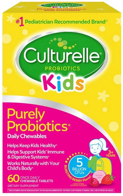 Culturelle Kids Chewables Purely Probiotic컬처렐 키즈 유산균 츄어블 60개, 60정, 1개 - 쿠팡