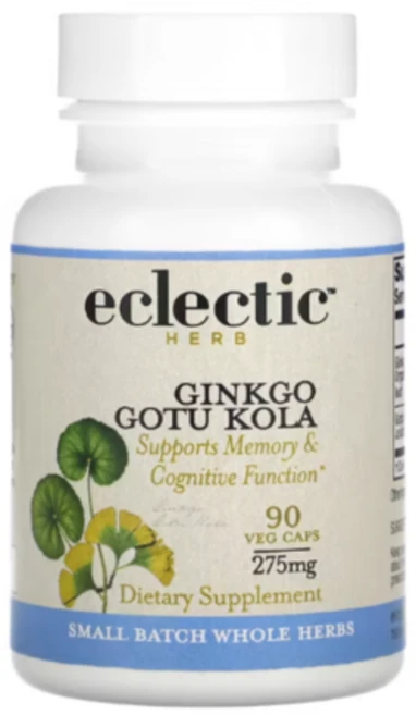 Eclectic Institute 일렉트릭 인스티튜트 신선 동결 건조 징코 275mg Freeze Dried Fresh Ginkgo Gotu Kola, 1개, 90정 - 쿠팡