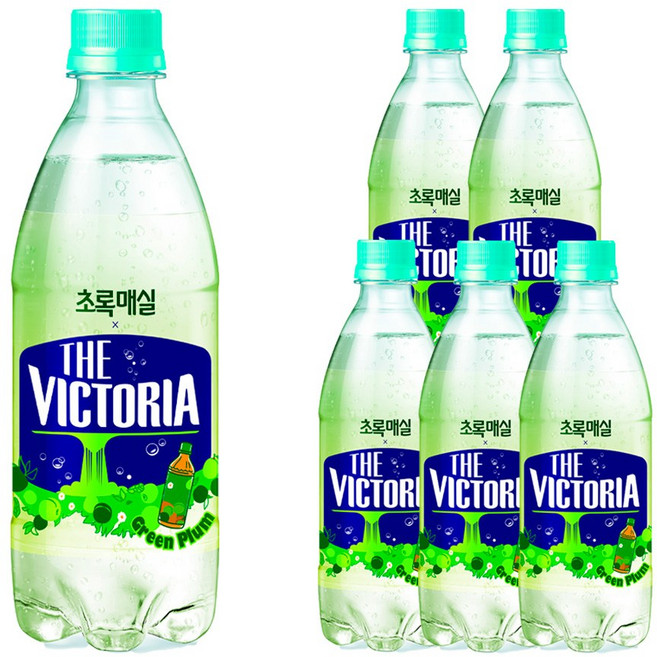 웅진빅토리아 더 빅토리아 초록매실 탄산음료, 500ml, 6개