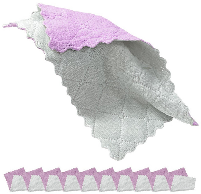 맘미맘모 재사용 가능한 극세사 다회용 양면 천 행주 10p, 1개, 10개