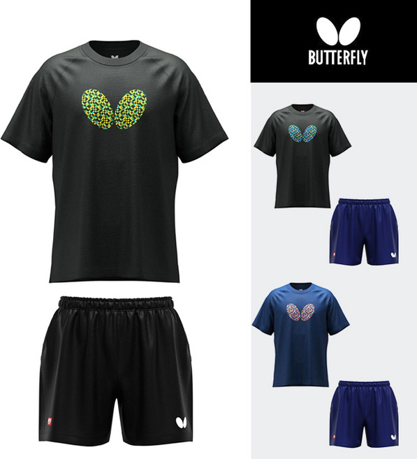 버터플라이 탁구 유니폼 세트(말틸 셀윈 반팔 반바지) 남녀공용