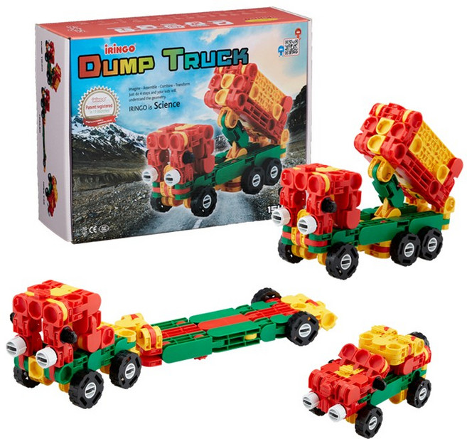 아이링고 덤프트럭 154pcs 중장비 시리즈 블럭장난감 교구, 혼합색상, 1개