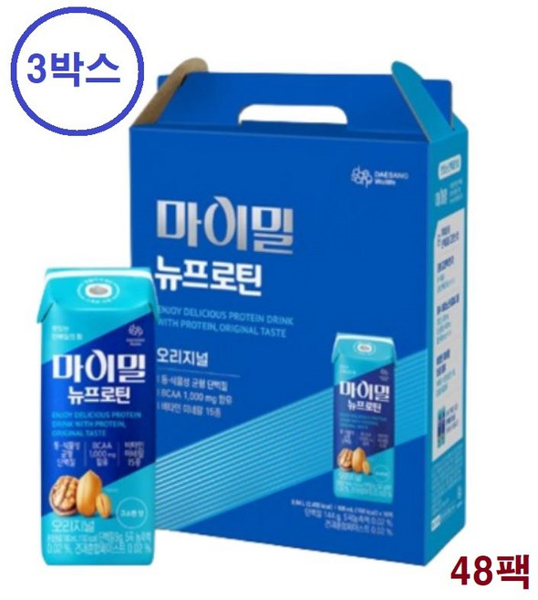 대상웰라이프 마이밀 마시는 뉴프로틴 190ml 48팩, 48개