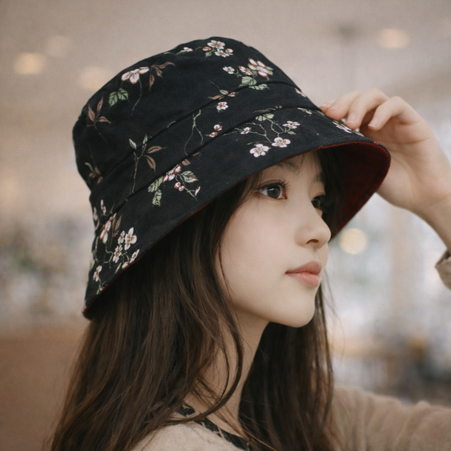 SODAM PO 중년여성모자 버킷햇 벙거지모자