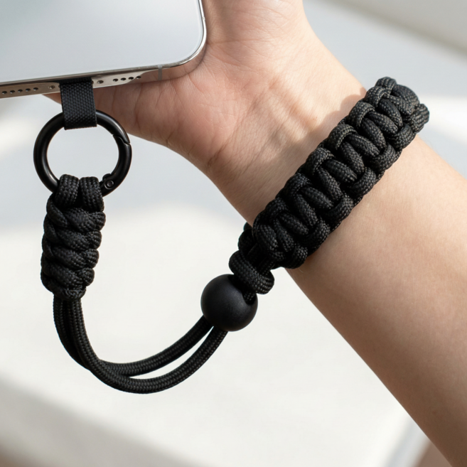 소미조이 도난방지 핸드폰 스트랩, 1개, 시크블랙