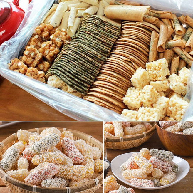 한옥마을한과 전병+유과 선물세트 찹쌀유과 강정 전통과자 한과세트 명절선물 강정세트, 1920g, 1세트