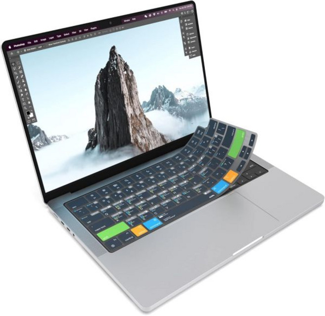 Apple MacBook Pro 14인치M1M5 및 16인치M1M4 Air 13인치 15인치M2M4용 JCPal Adobe 포토샵 바로가기 가이드 키보드 커버미국 레이아웃, Apple MacBook Pro 14인치M1M5 및 1