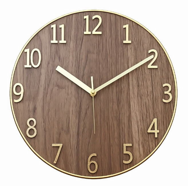 비욘드아트 거실 북유럽 무소음 30cm 벽시계, 월넛
