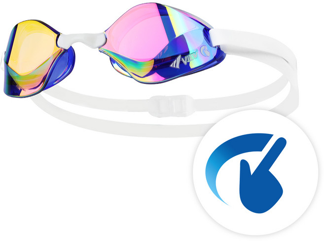 뷰 블레이드F 스와이프 선수용 노패킹 미러 수경 V122SAM CBLP 수경/물안경, 1개