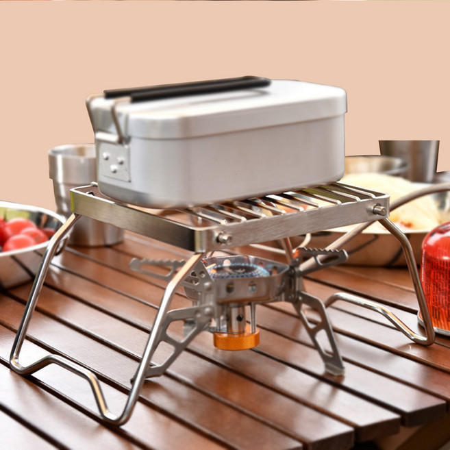 그리들받침대 미니 접이식 그리들 버너 받침대 거치대, 접이식 스테인리스 그릴, 1개