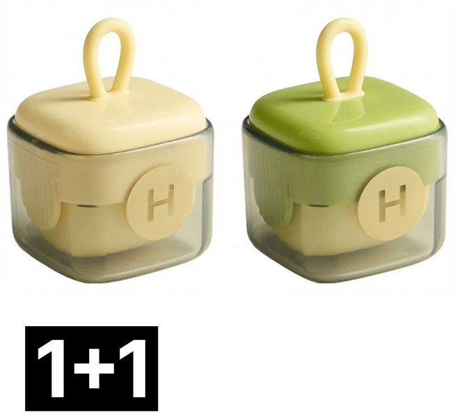 디심플 1+1 물 세척 가능한 반영구 휴대용 미니 돌돌이 세트, 2개, 혼합색상