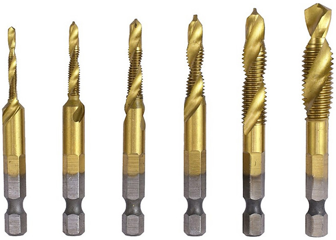 로인코 드릴탭 탭핑 비트 티타늄 6p, 1세트
