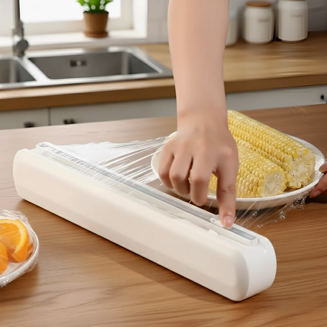 무아랑 흡착고정 안전칼날구조 랩 커팅기, 1개, 화이트