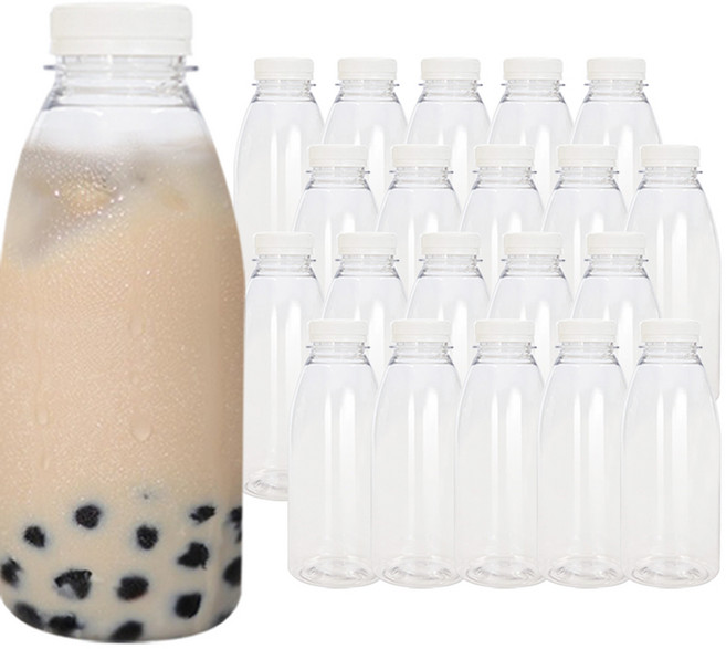 우유 원형 페트병 세트 수제청병 더치병 쥬스 공병, 20개, 450ml