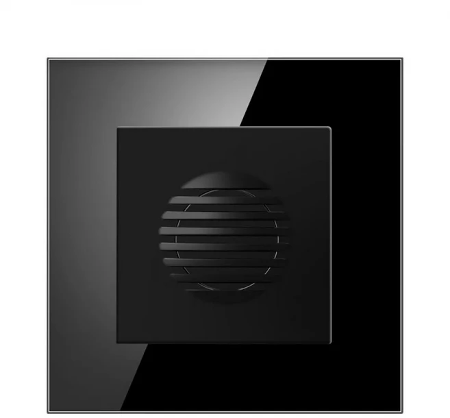 86 Type Embedded AC220V Wired Hotel Doorbell Switch Wall Button 16A Crystal Glass Panel, 03 Black