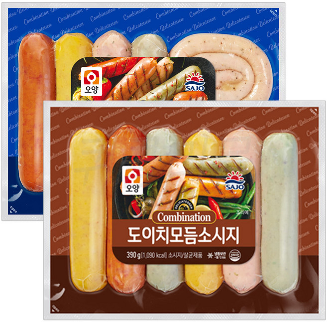 [사조오양] 도이치모듬소시지 390g+수제모듬소시지385g, 1세트, 775g