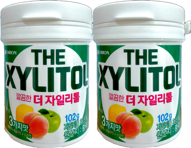 오리온 깔끔한 더 자일리톨, 102g, 2개