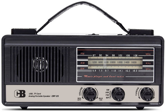 코비 2024년 신형 CRF-25 레트로풍 라디오 스피커 트로트 효도라디오 어르신 주방용 USB 어댑터 증정, CRF-25+사은품(아답터)