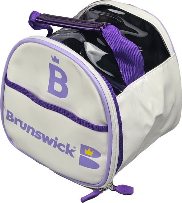 브런스윅 1볼 토트백 에나멜 볼링가방 키트백, 아이보리/퍼플, 1개