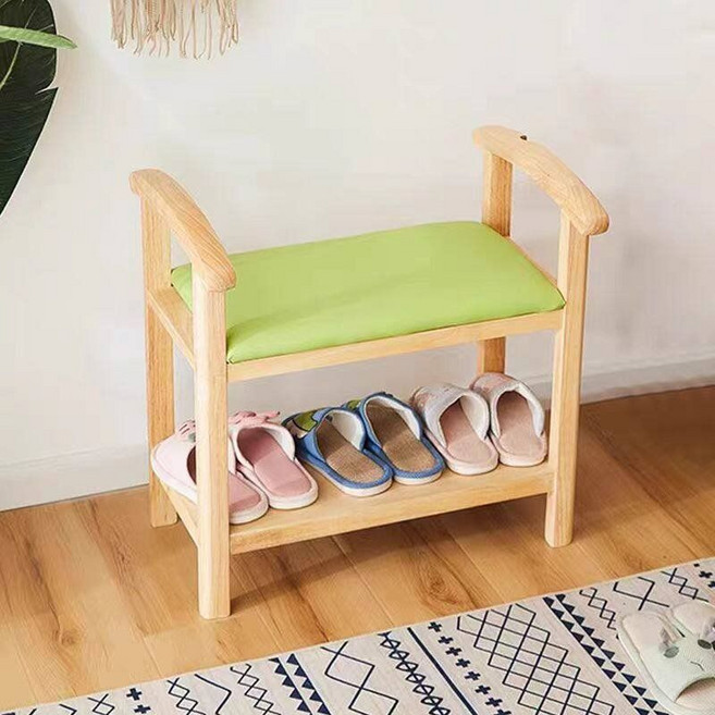 원목 노인 신발장의자 침실용 발판 손잡이형 요양원 현관 인테리어