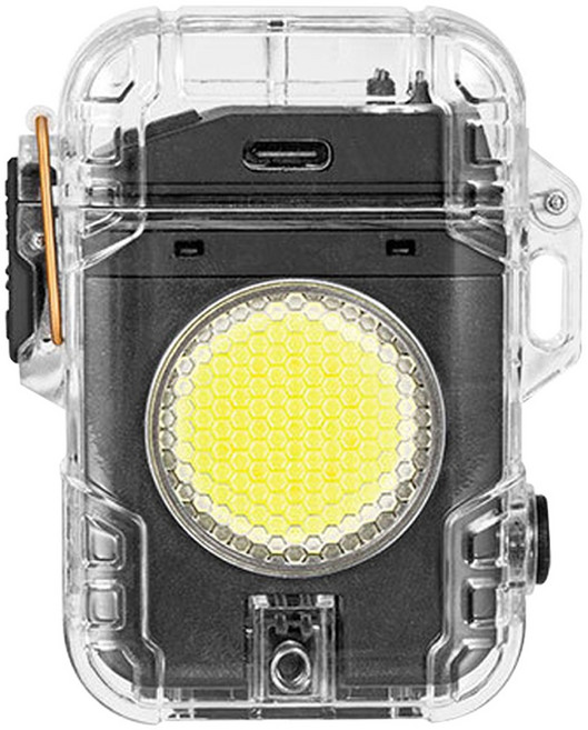 투데이리빙 LED 플라즈마 전기 라이 터 마그네틱 홀더 랜턴 겸용 듀얼 아크 라이트 후레쉬 충전용 USB c타입 충전 라이 타, R98103B, 1개, 블랙