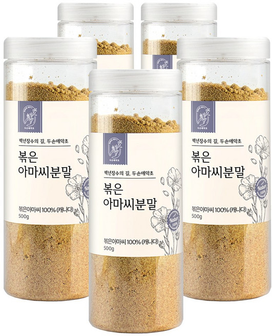 두손애약초 볶은아마씨분말, 5개, 500g