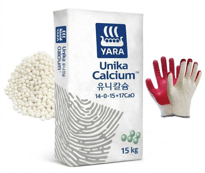 유니 칼슘 비료 15kg 엔케이 nk 마늘 양파 고추 요소 웃거름 추비 질산태질소 영양제 +전용장갑셋트, 1세트